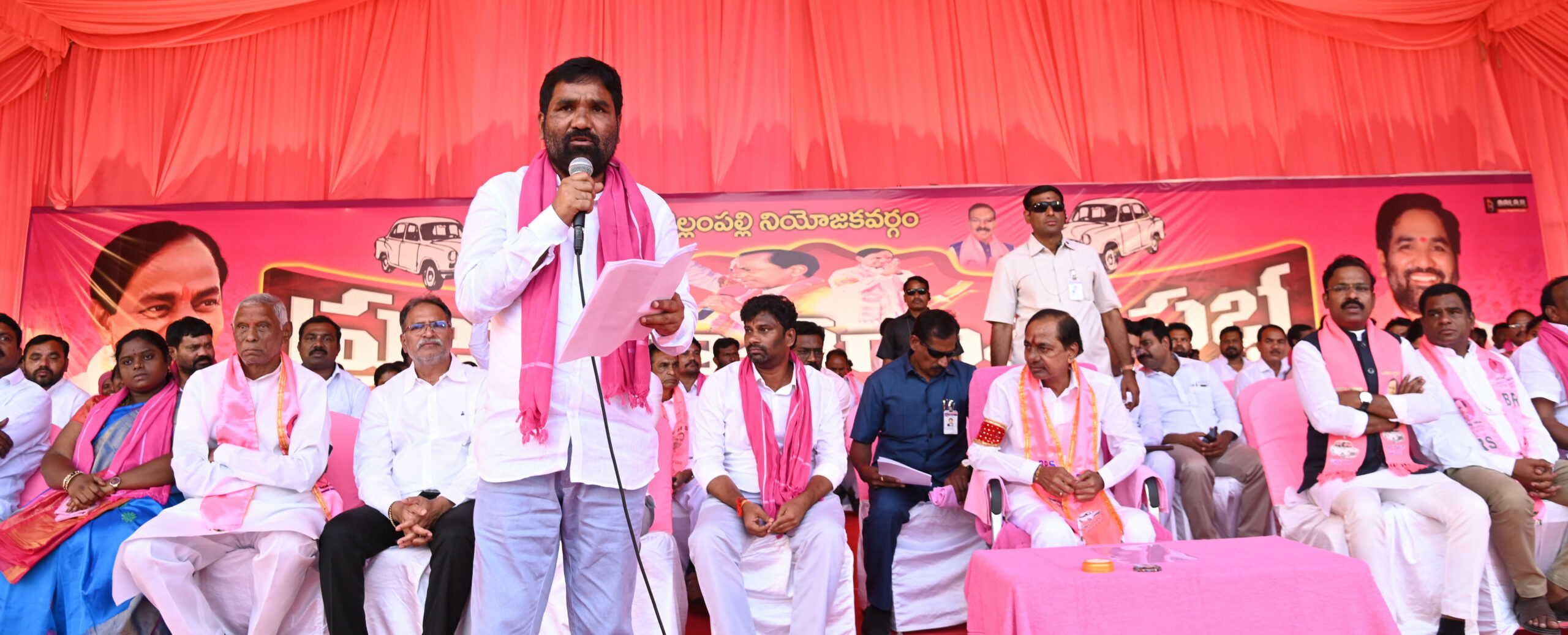 Brs Party President Kcr Participating In Praja Ashirvada Sabha At Bellampalli