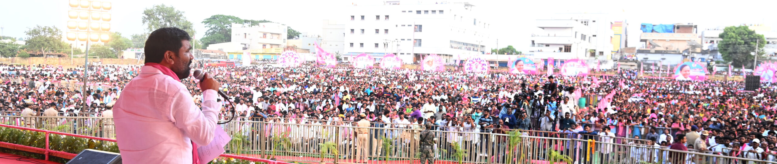 Brs Party President Kcr Participating In Praja Ashirvada Sabha At Bellampalli