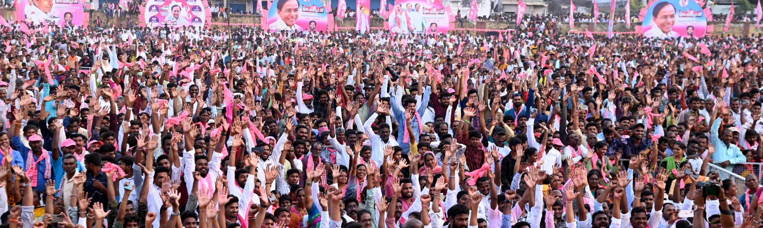 Brs Party President Kcr Participating In Praja Ashirvada Sabha At Bellampalli