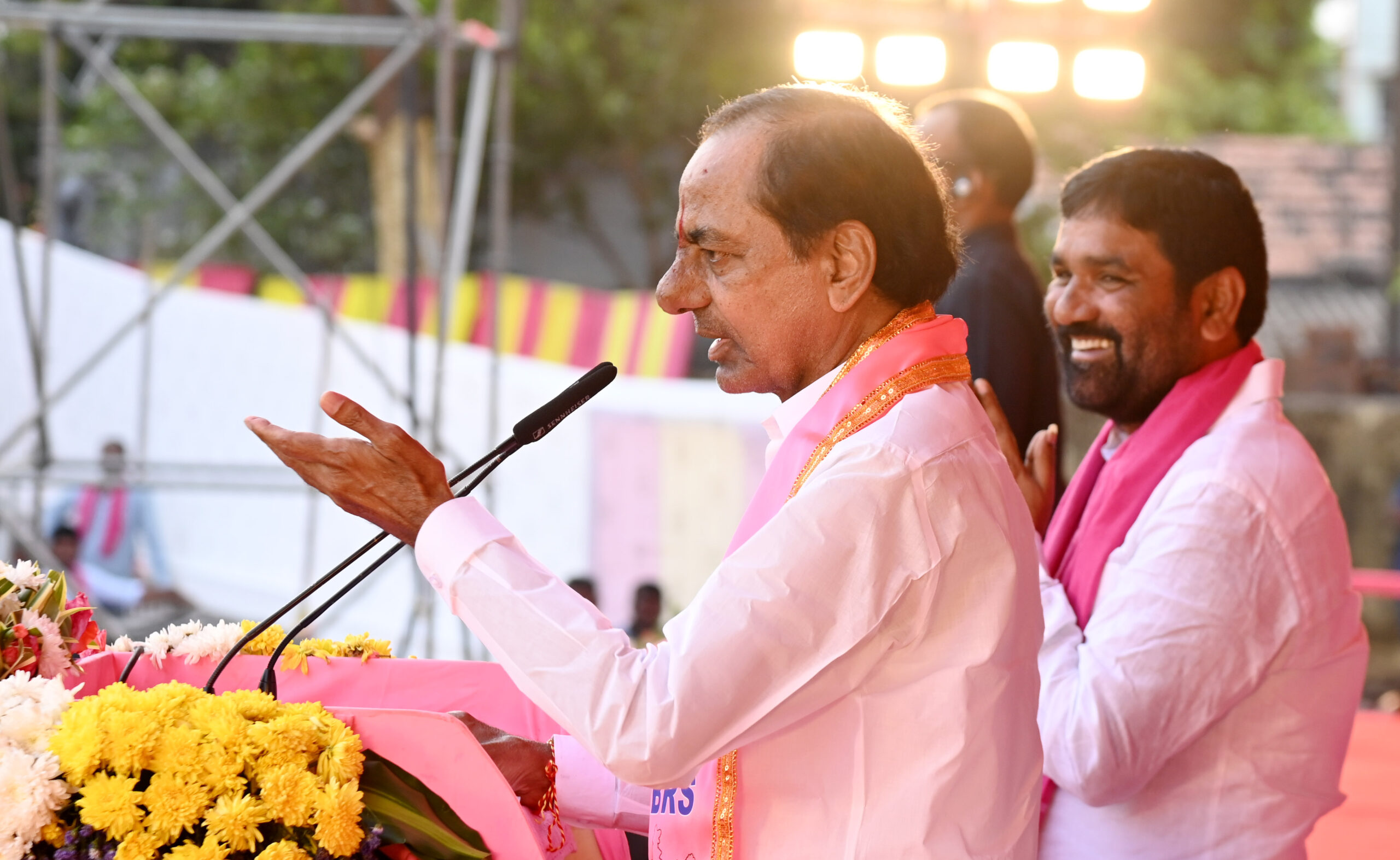 Brs Party President Kcr Participating In Praja Ashirvada Sabha At Bellampalli
