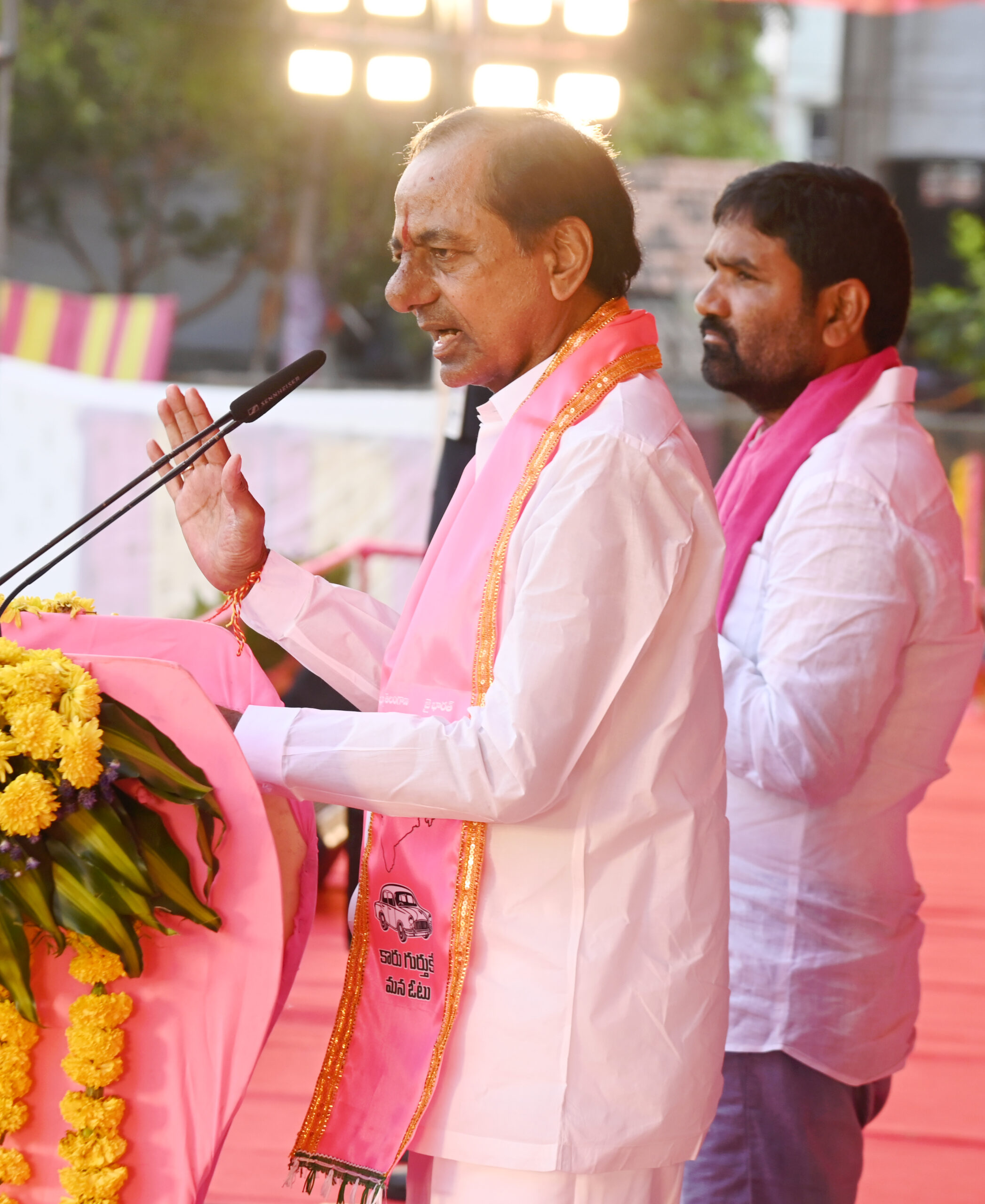 Brs Party President Kcr Participating In Praja Ashirvada Sabha At Bellampalli