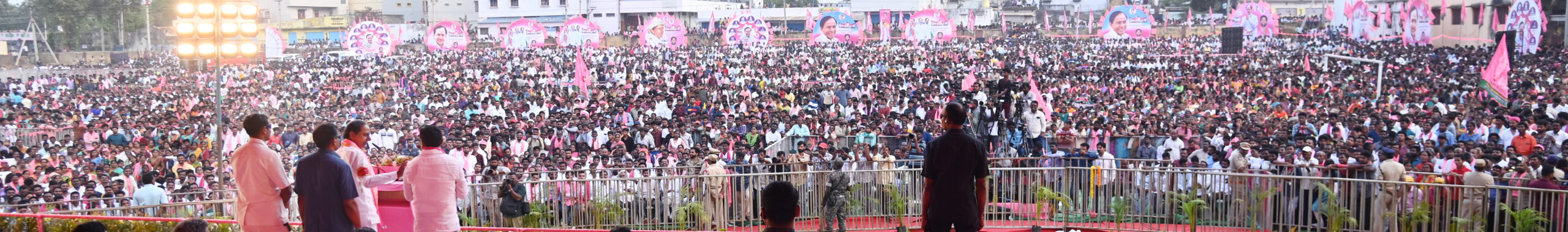 Brs Party President Kcr Participating In Praja Ashirvada Sabha At Bellampalli
