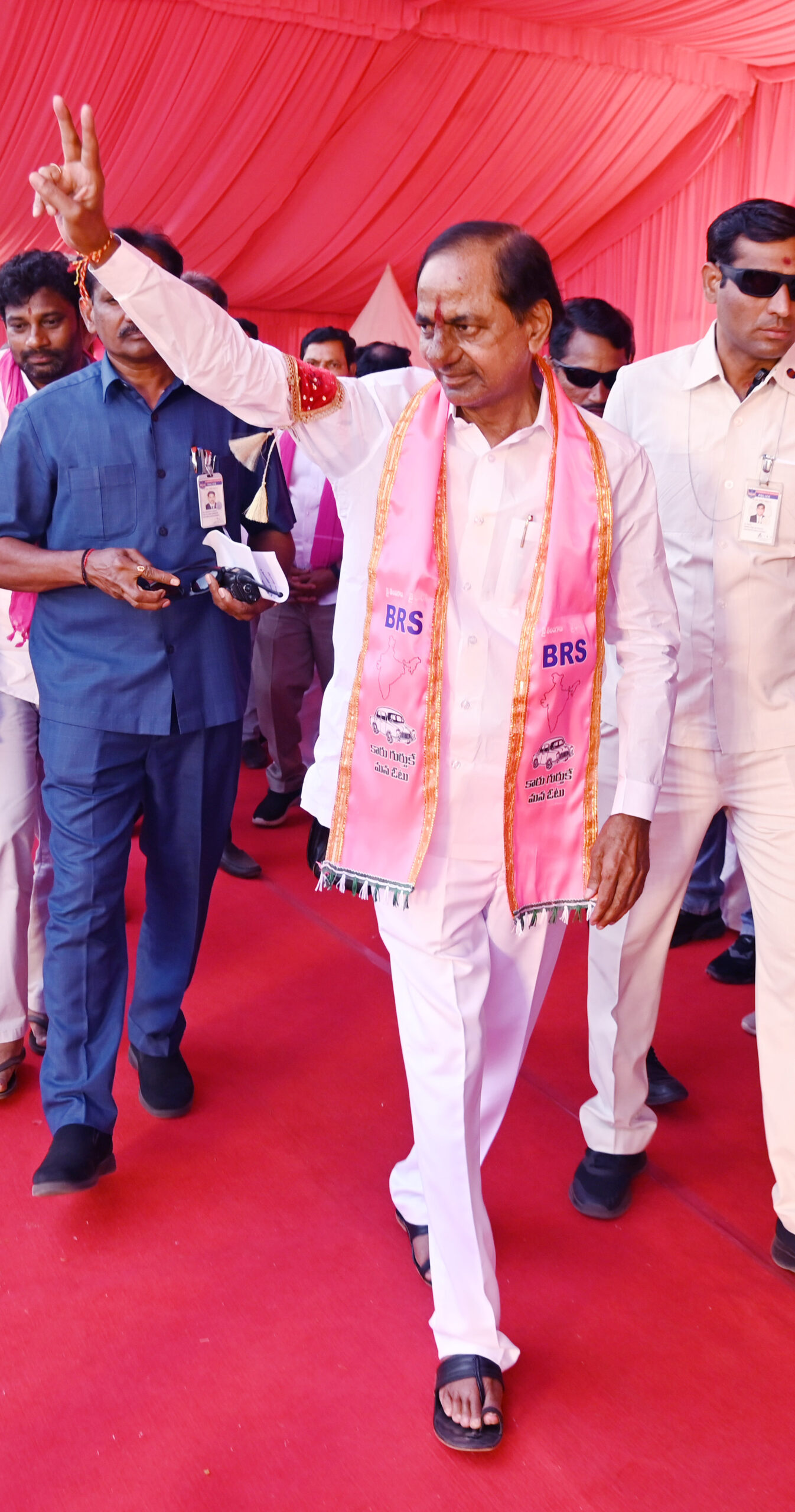 Brs Party President Kcr Participating In Praja Ashirvada Sabha At Bellampalli