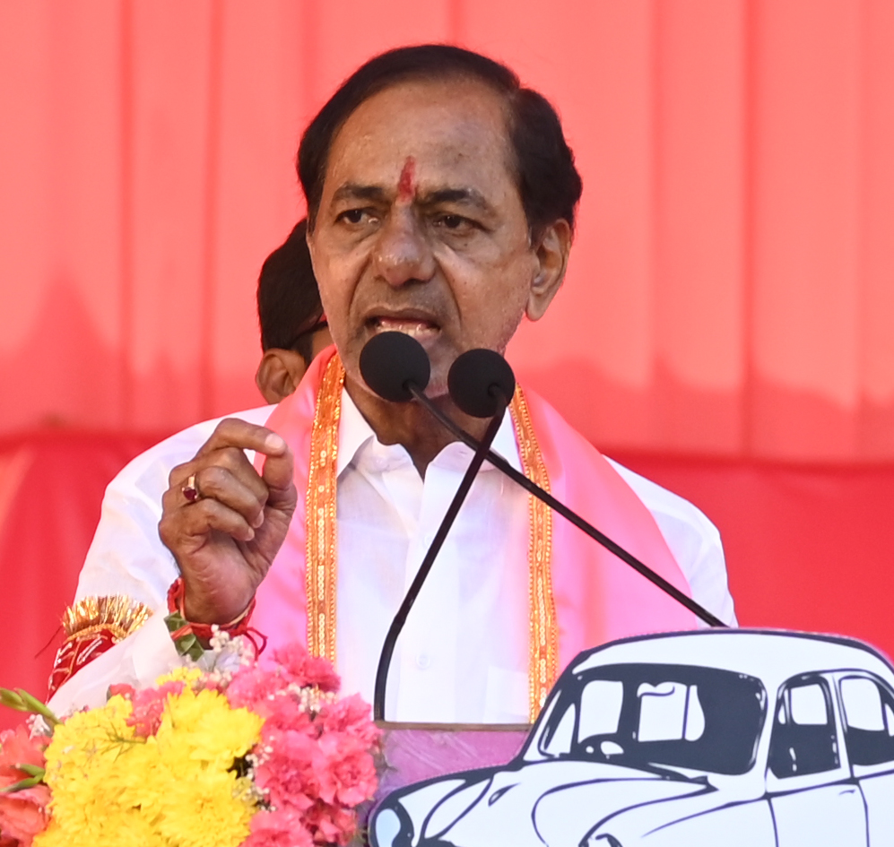 Brs Party President Kcr Participating In Praja Ashirvada Sabha At Dharmapuri