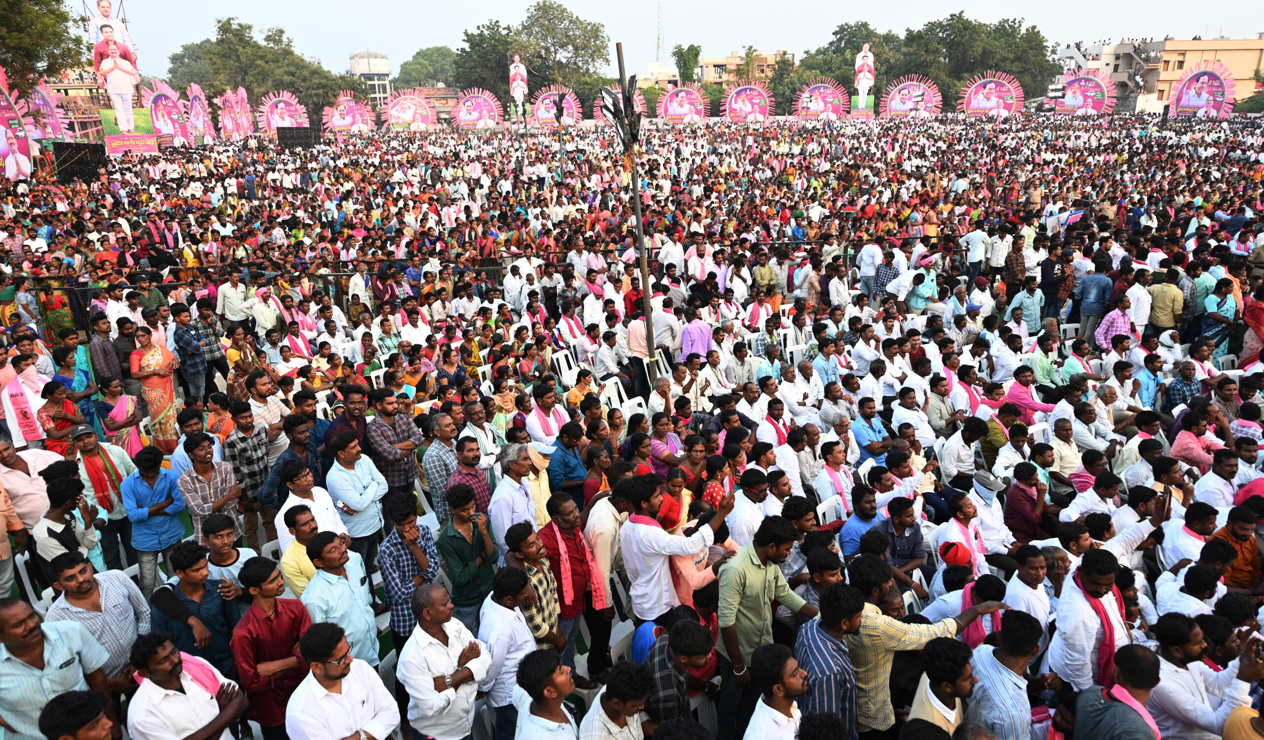 Brs Party President Kcr Participating In Praja Ashirvada Sabha At Dharmapuri