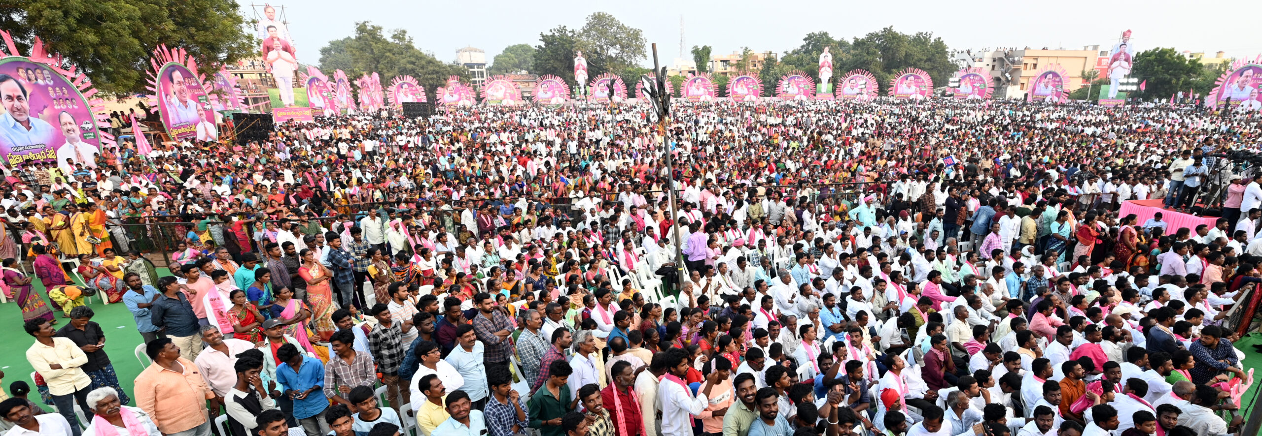 Brs Party President Kcr Participating In Praja Ashirvada Sabha At Dharmapuri