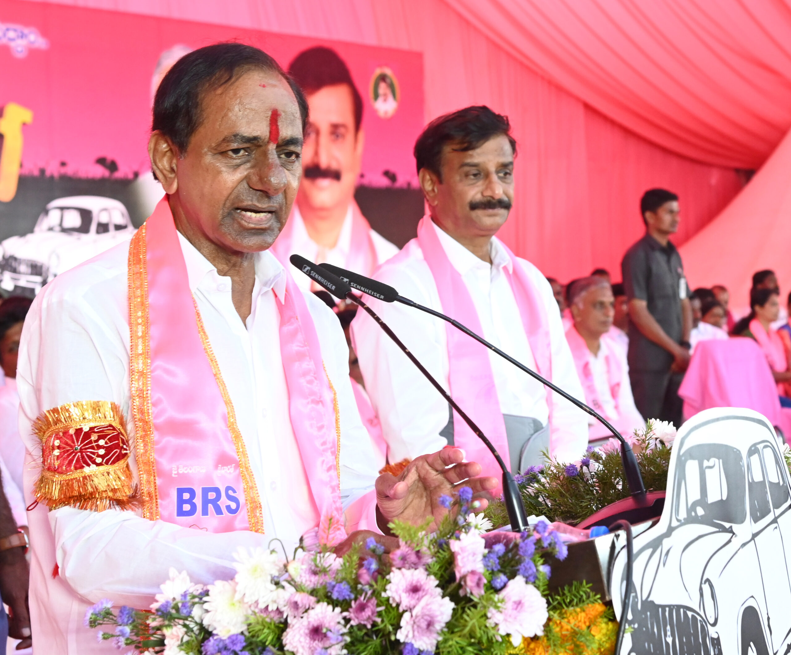 Brs Party President Kcr Participating In Praja Ashirvada Sabha At Dubbaka