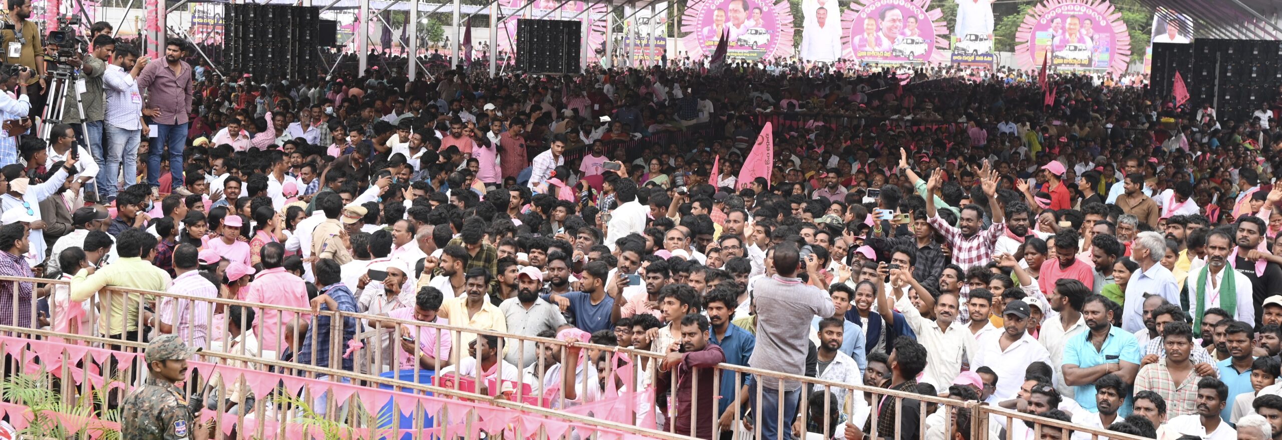 Brs Party President Kcr Participating In Praja Ashirvada Sabha At Kothagudem