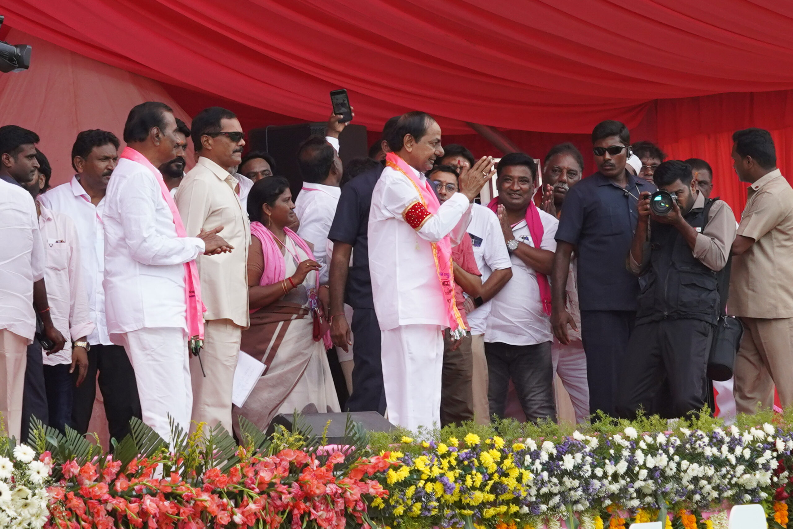 Brs Party President Kcr Participating In Praja Ashirvada Sabha At Kothagudem