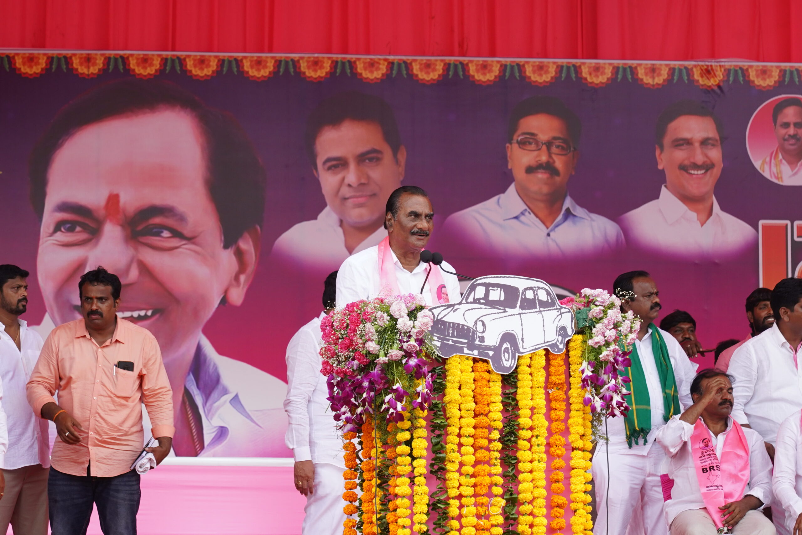 Brs Party President Kcr Participating In Praja Ashirvada Sabha At Kothagudem