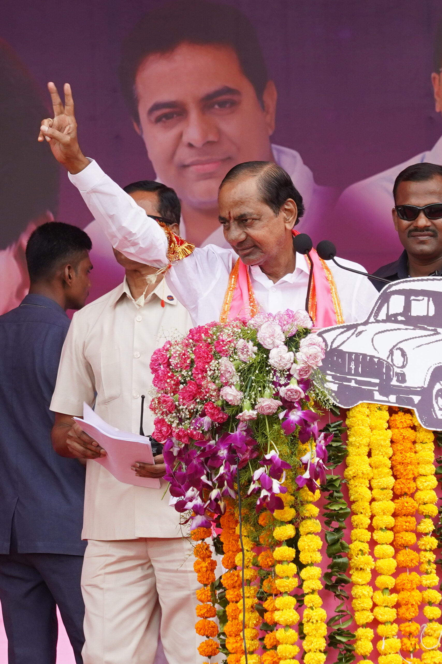Brs Party President Kcr Participating In Praja Ashirvada Sabha At Kothagudem