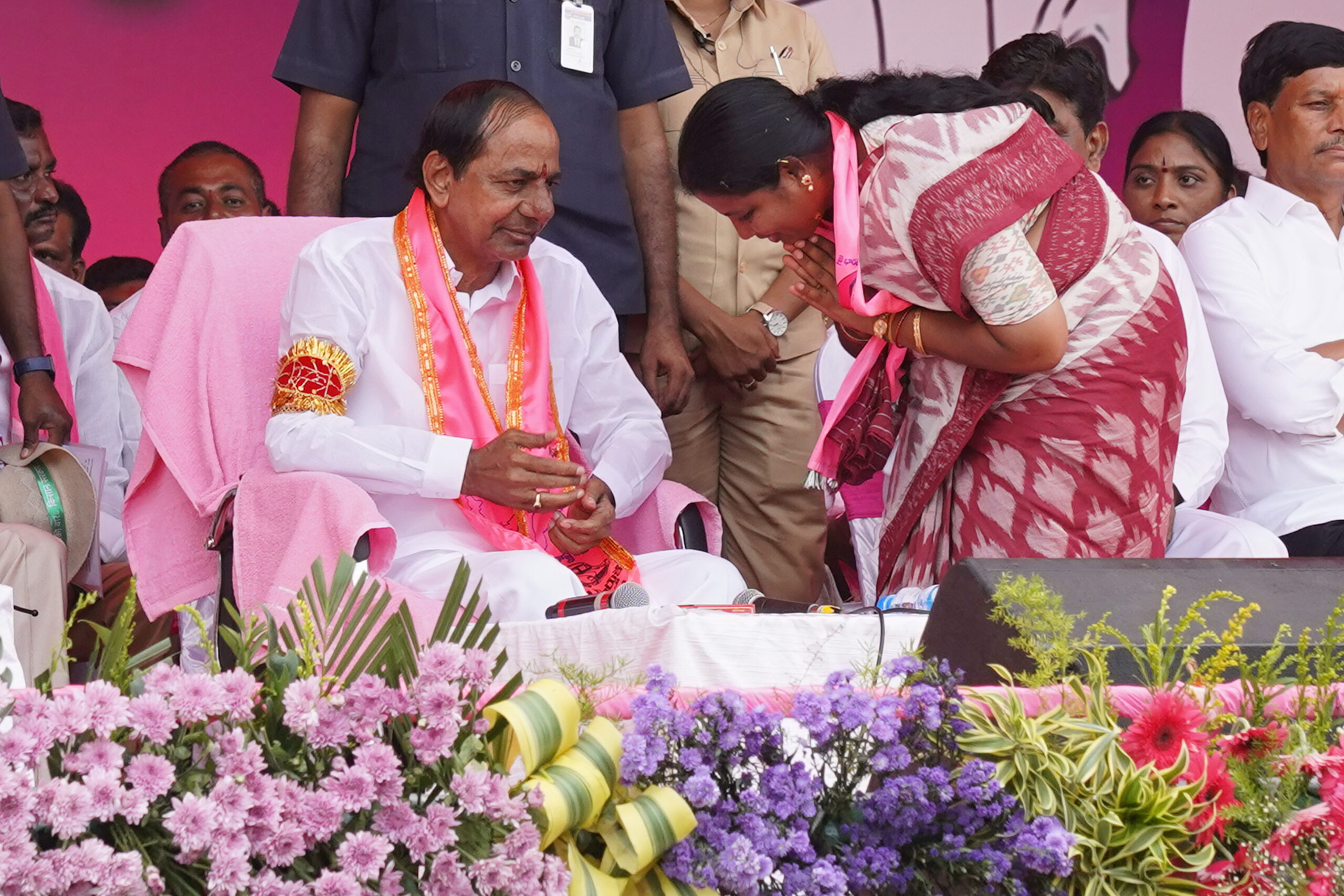 Brs Party President Kcr Participating In Praja Ashirvada Sabha At Kothagudem
