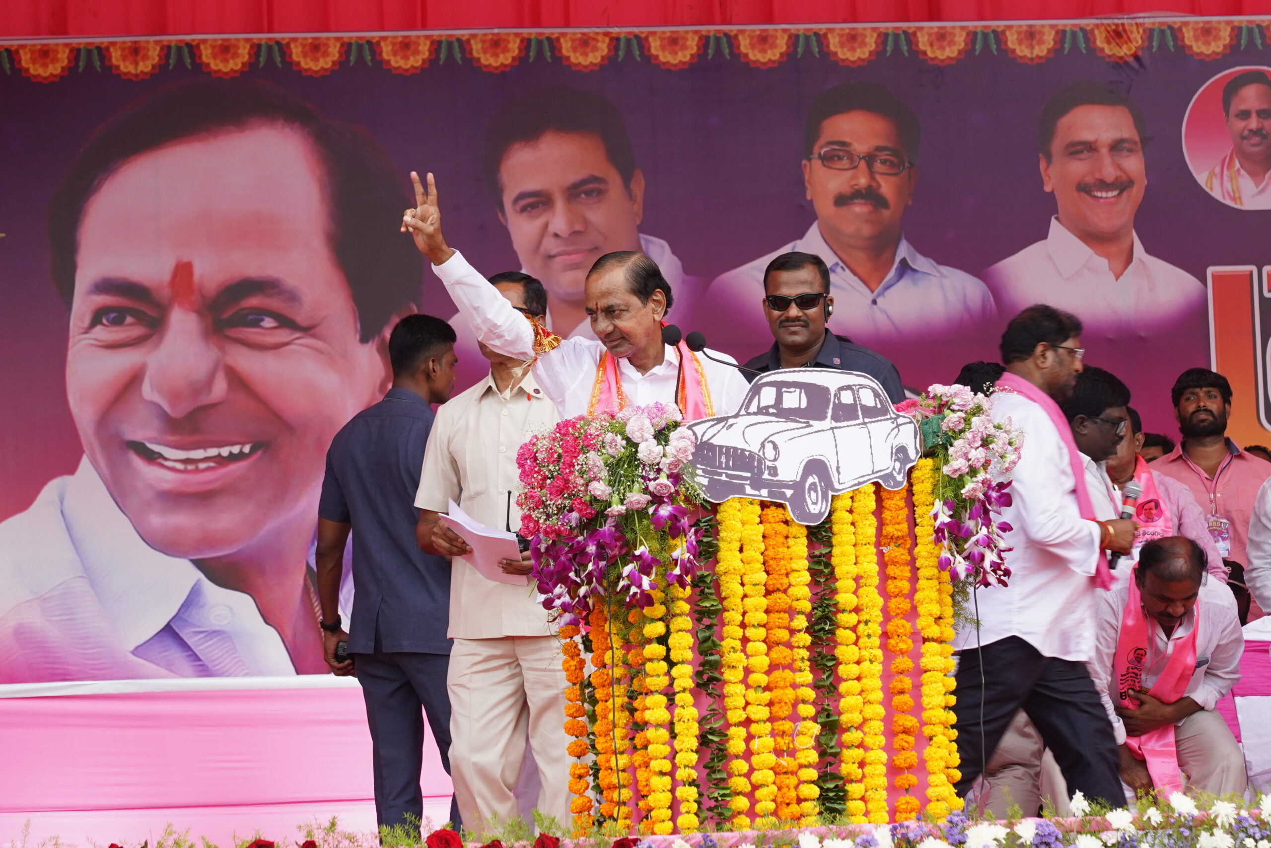 Brs Party President Kcr Participating In Praja Ashirvada Sabha At Kothagudem