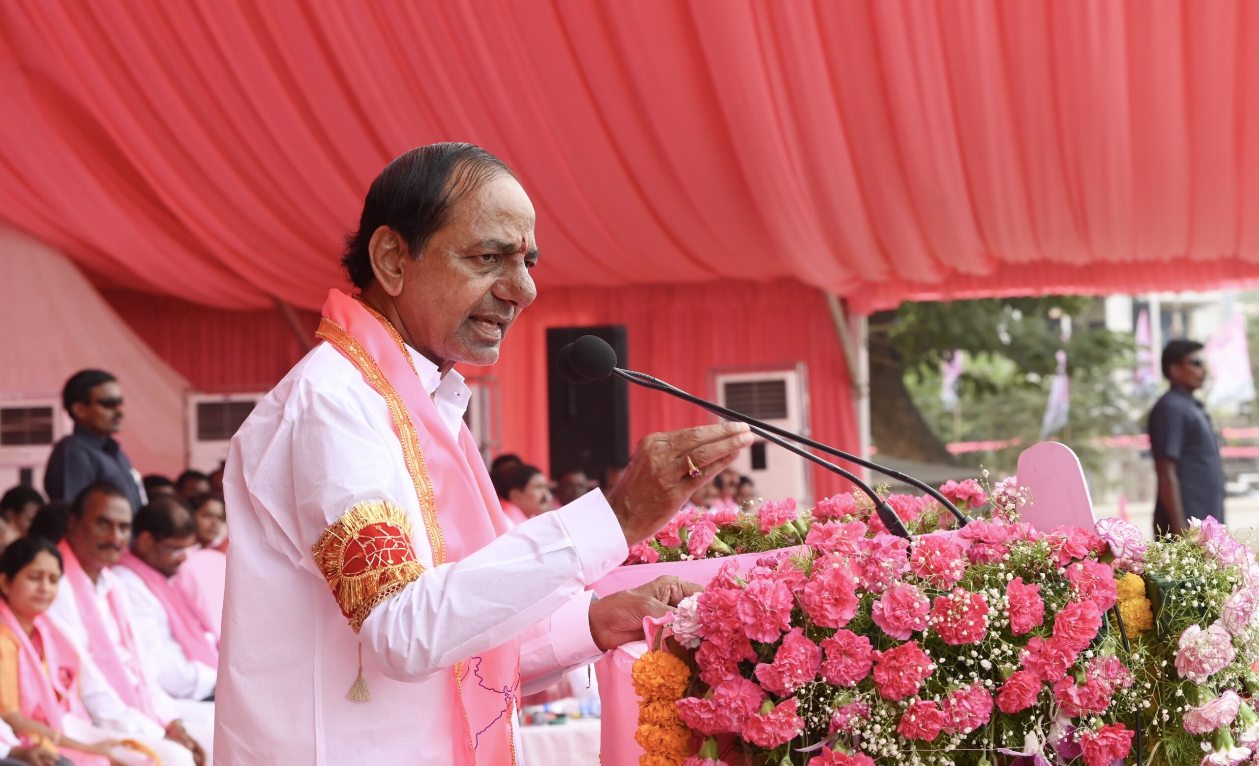 Brs Party President Kcr Participating In Praja Ashirvada Sabha At Kothagudem