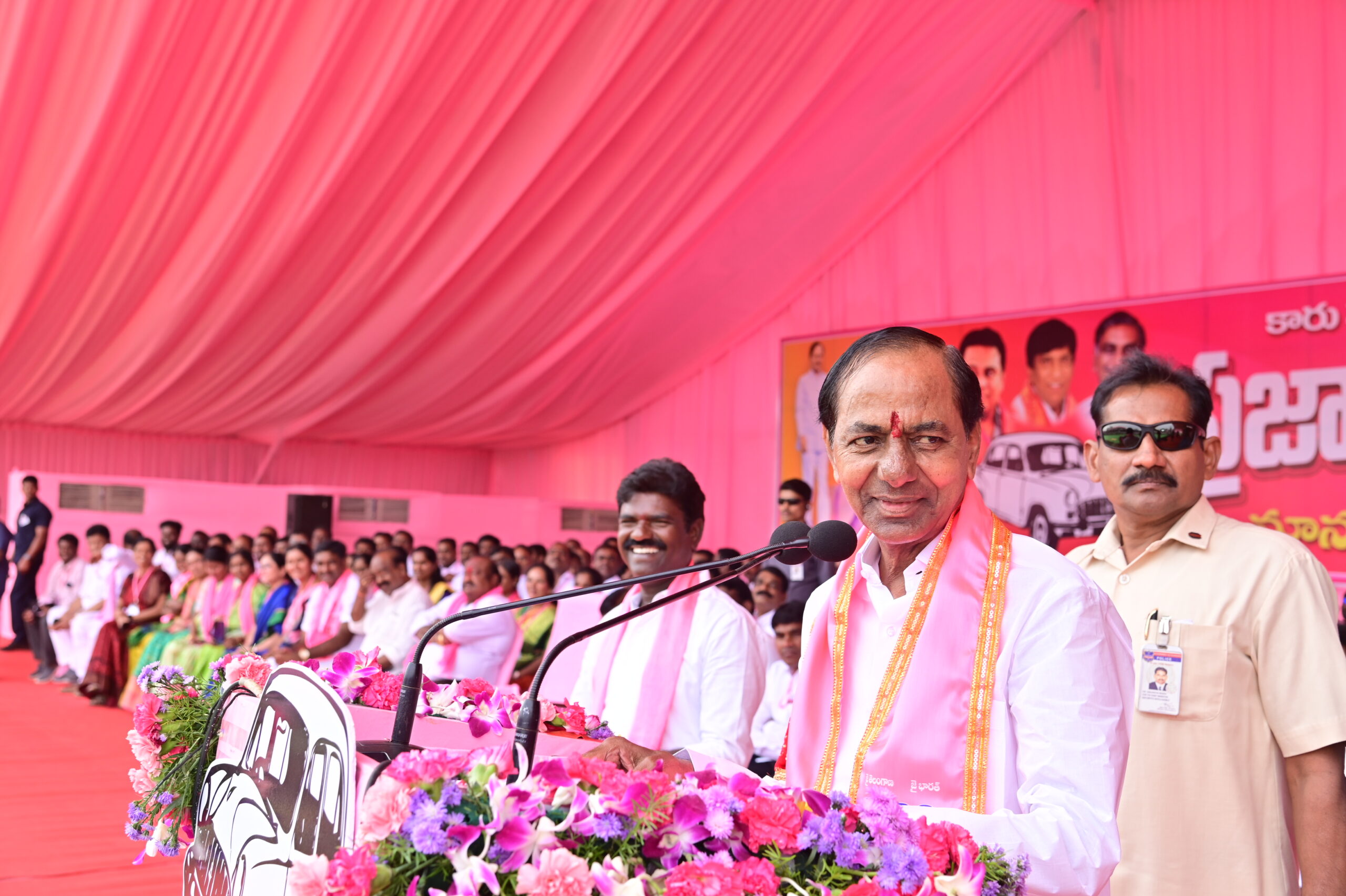 Brs Party President Kcr Participating In Praja Ashirvada Sabha At Manakondur