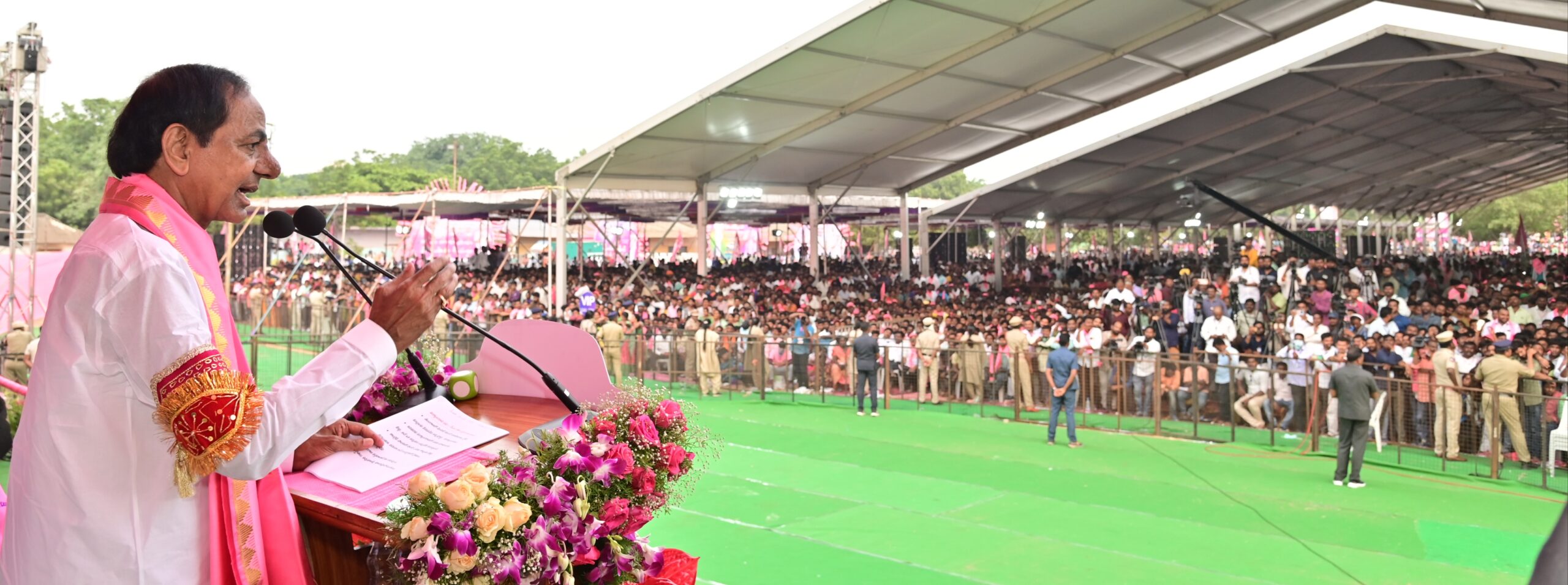 Brs Party President Kcr Participating In Praja Ashirvada Sabha At Miryalaguda