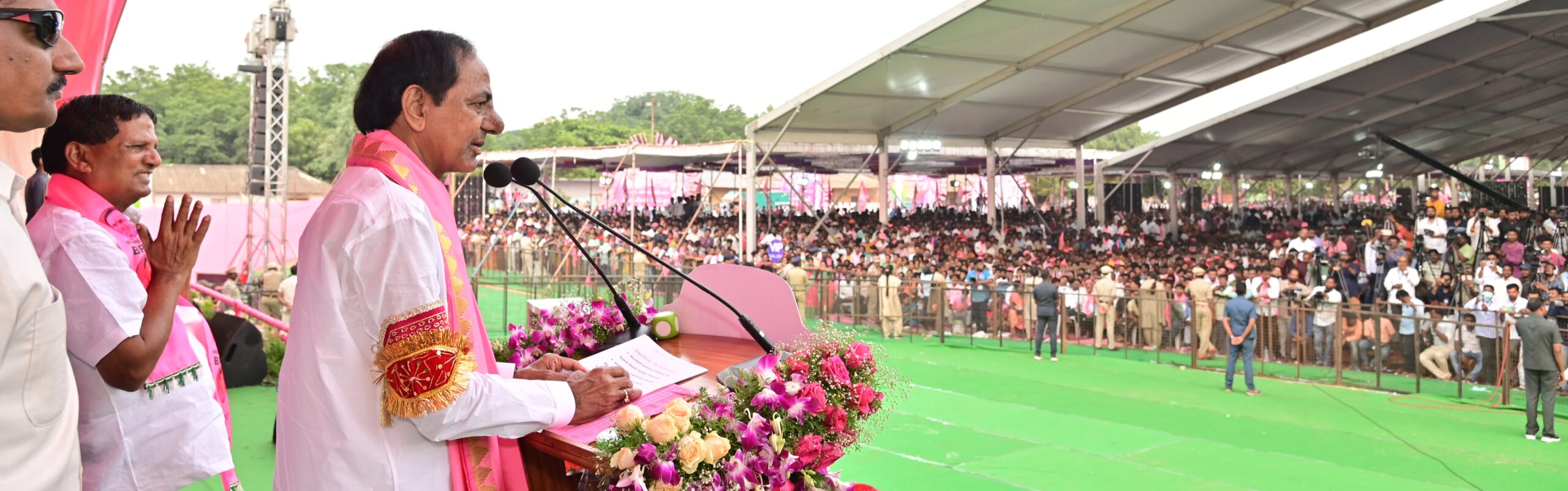 Brs Party President Kcr Participating In Praja Ashirvada Sabha At Miryalaguda