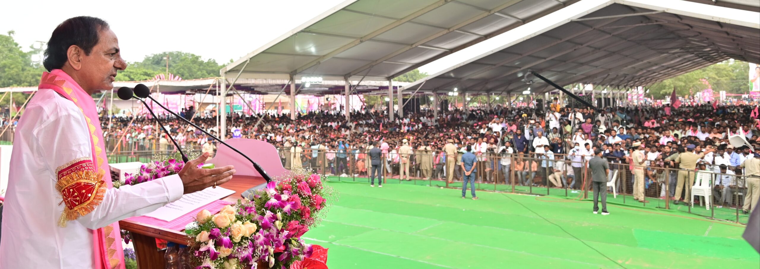 Brs Party President Kcr Participating In Praja Ashirvada Sabha At Miryalaguda