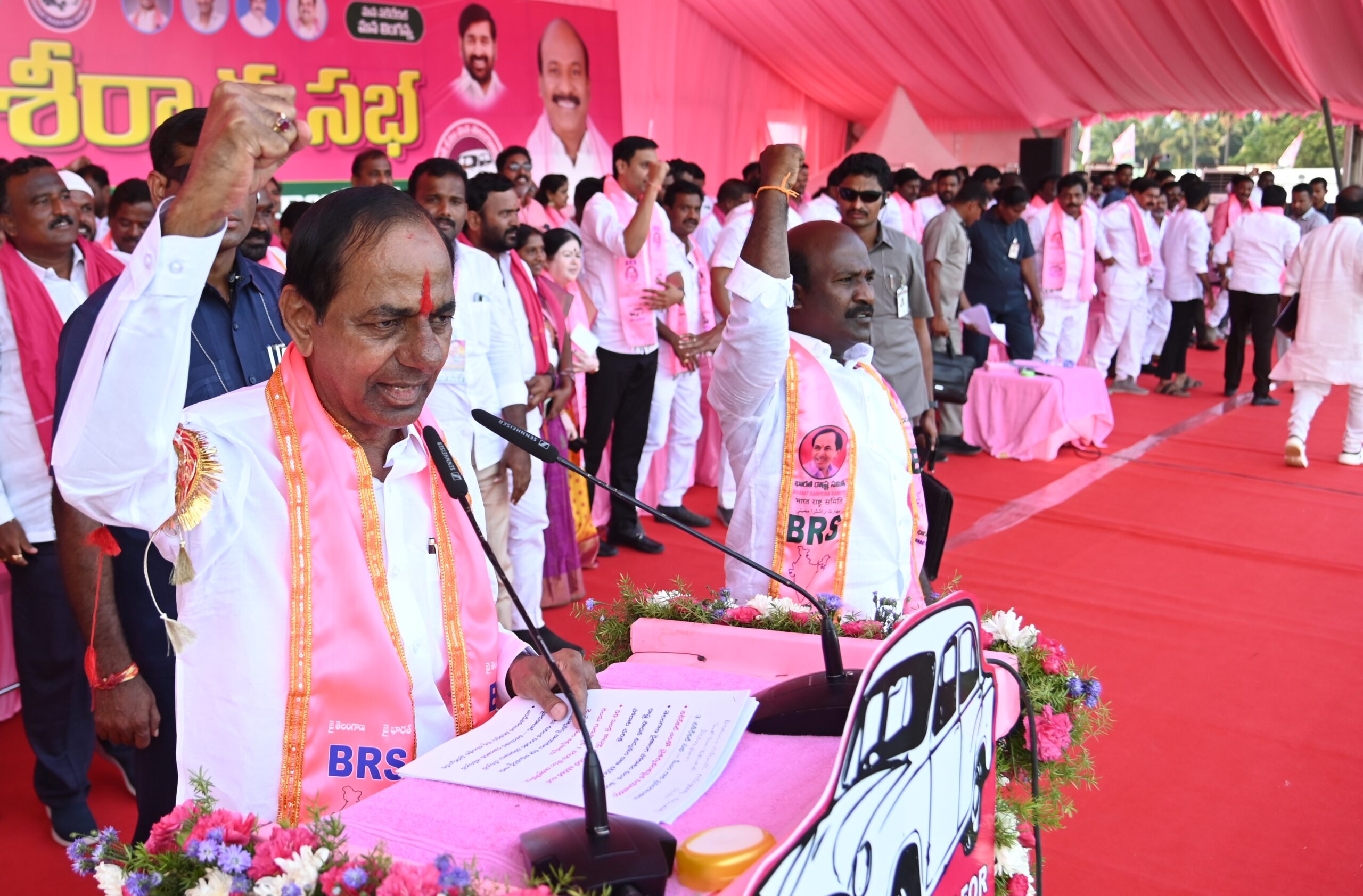 Brs Party President Kcr Participating In Praja Ashirvada Sabha At Nakrekal