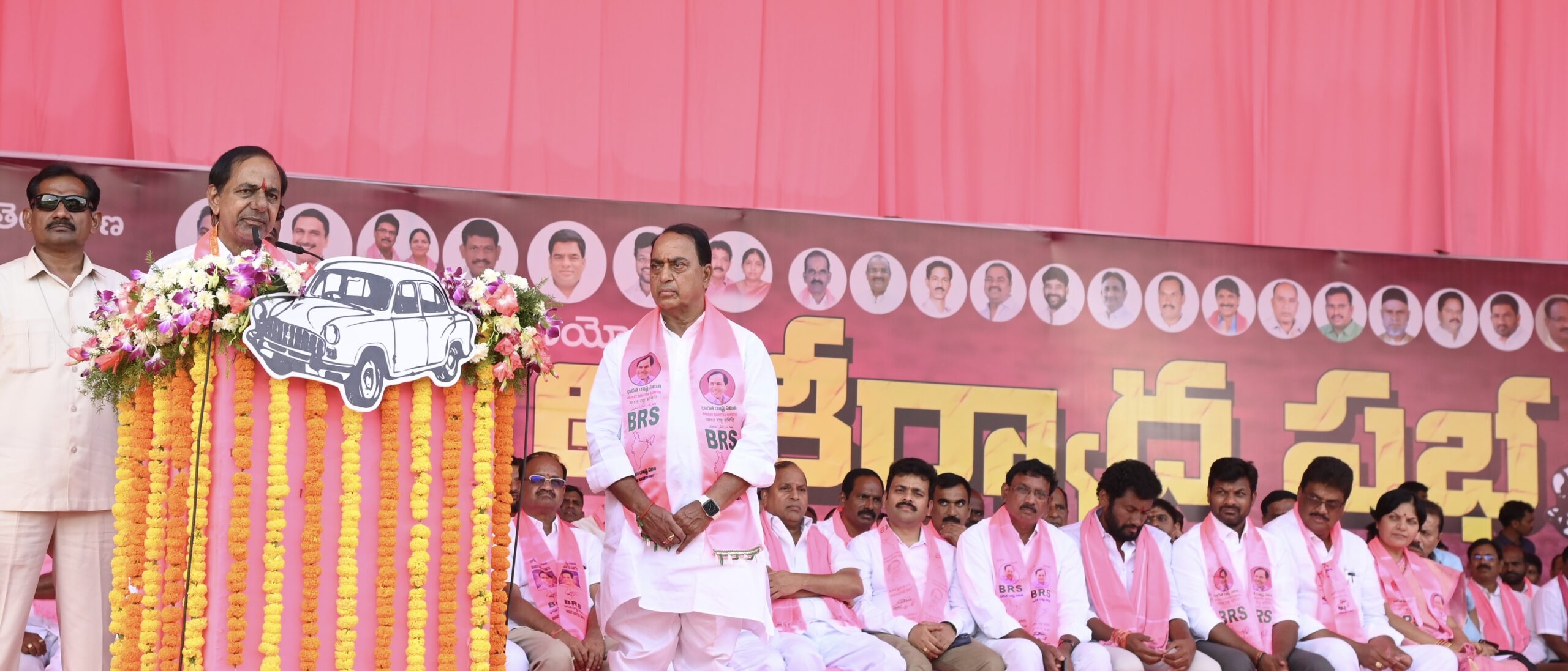 Brs Party President Kcr Participating In Praja Ashirvada Sabha At Nirmal