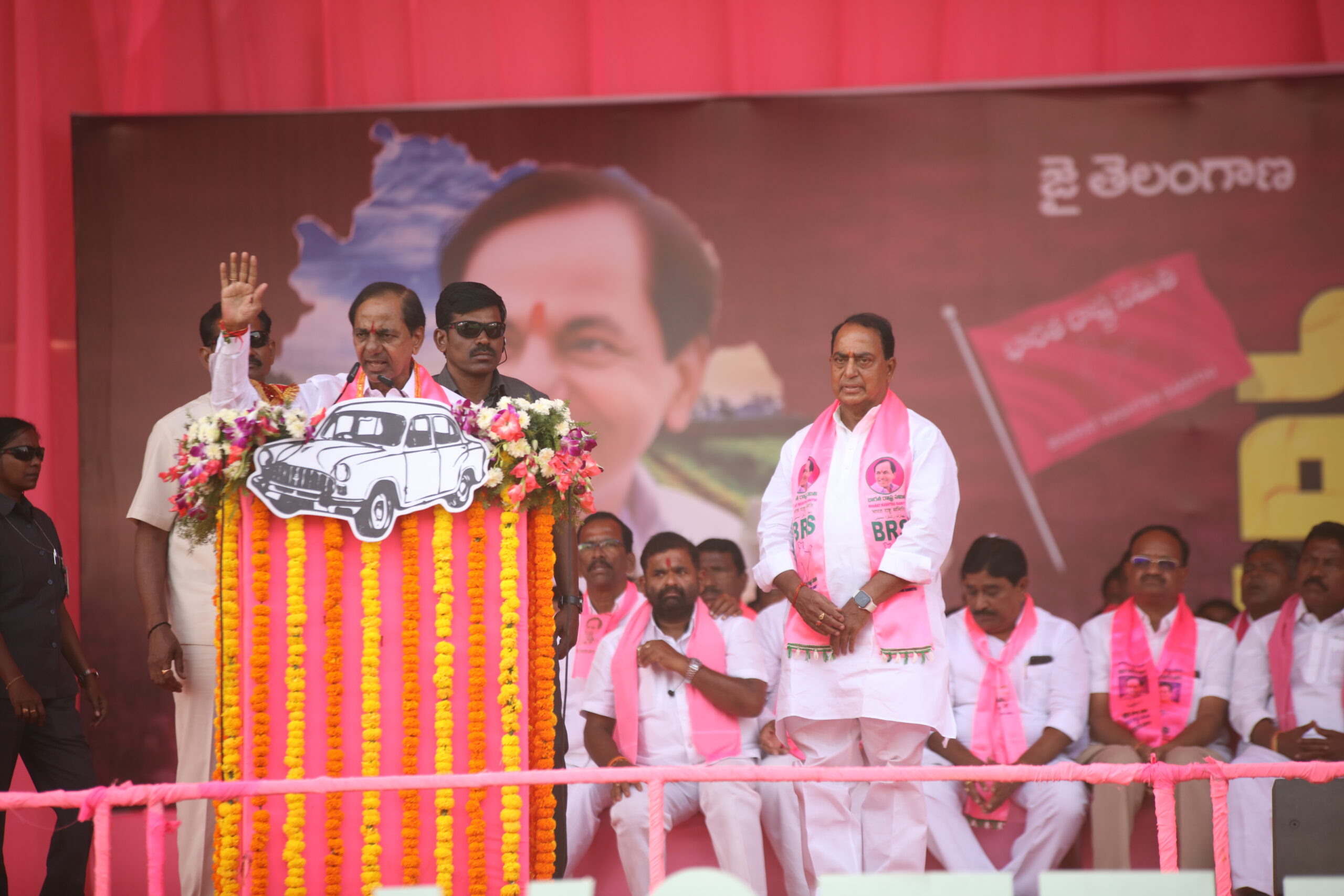 Brs Party President Kcr Participating In Praja Ashirvada Sabha At Nirmal