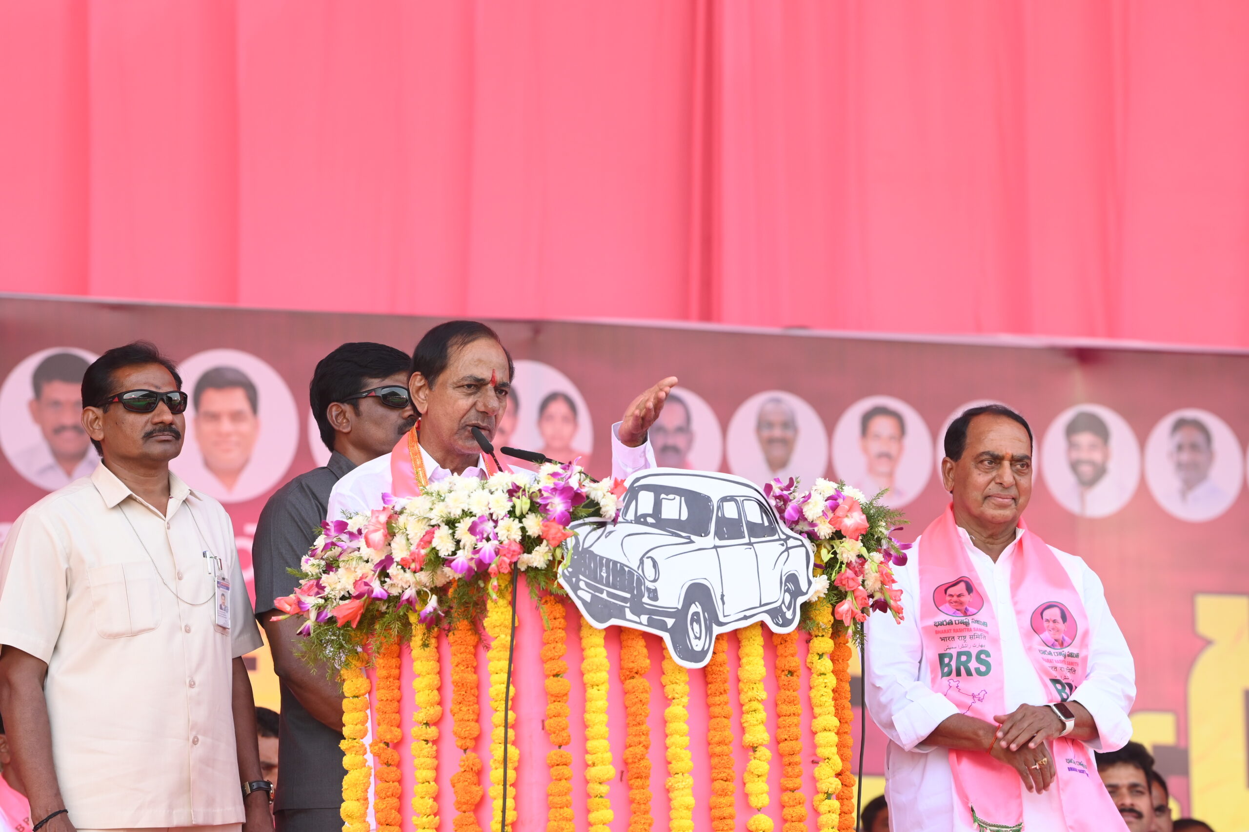 Brs Party President Kcr Participating In Praja Ashirvada Sabha At Nirmal