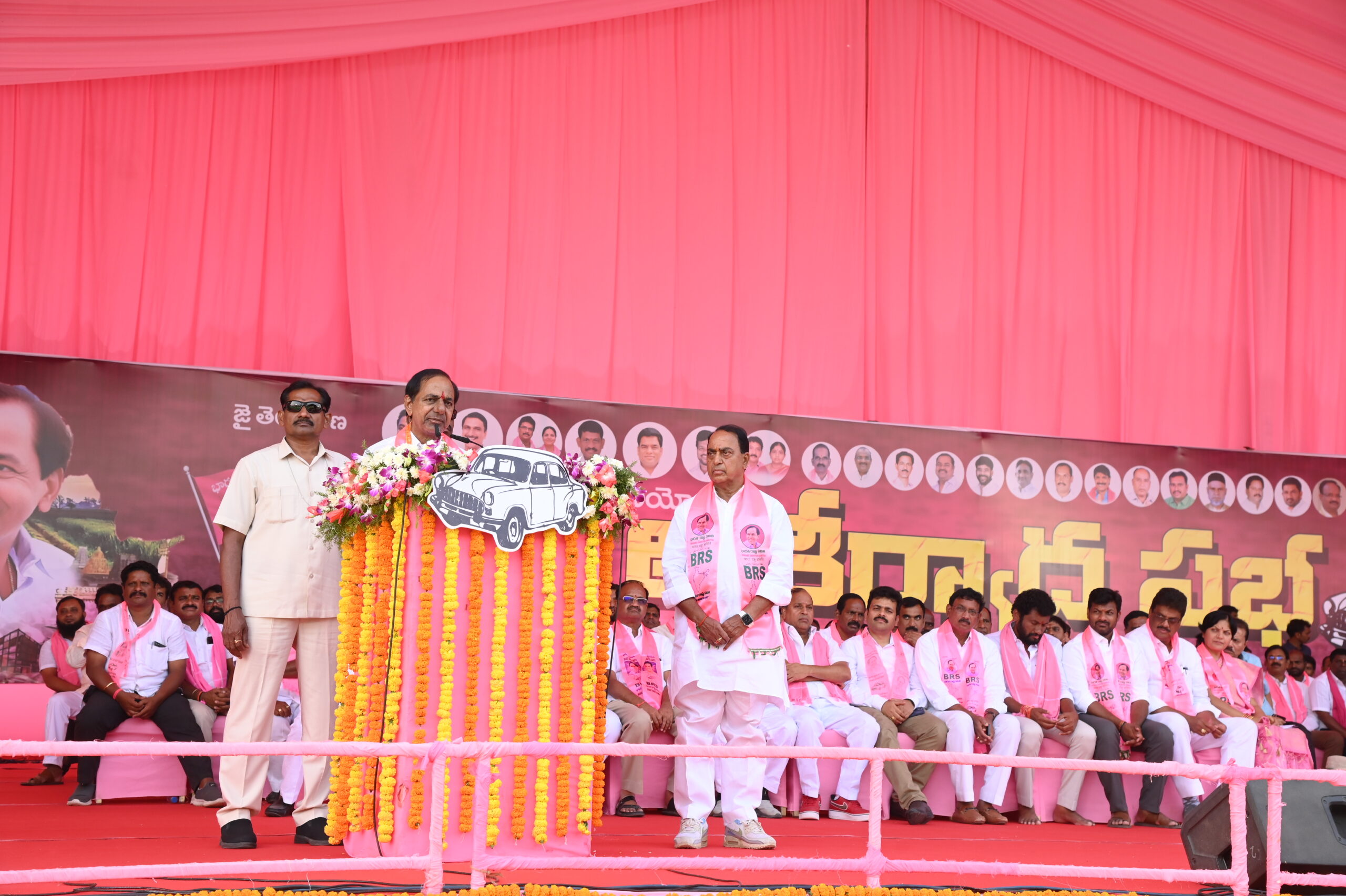 Brs Party President Kcr Participating In Praja Ashirvada Sabha At Nirmal