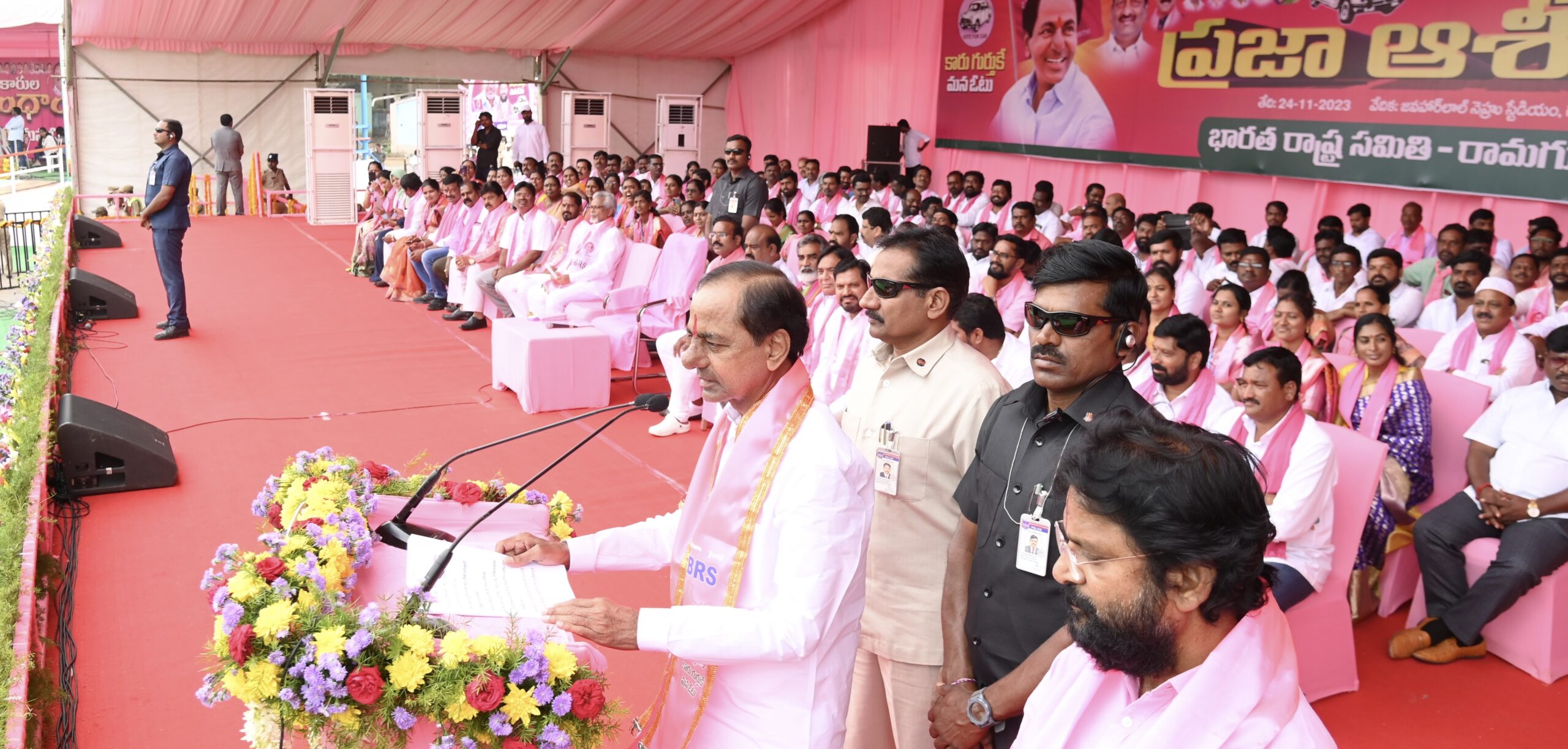 Brs Party President Kcr Participating In Praja Ashirvada Sabha At Ramagundam