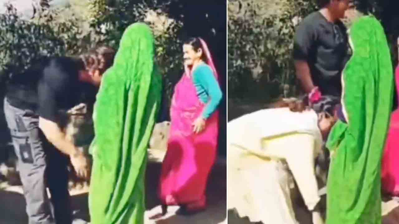 MS Dhoni | పెద్దల పాదాలకు నమస్కరించి ఆశీర్వాదం తీసుకున్న ధోనీ దంపతులు.. వీడియో