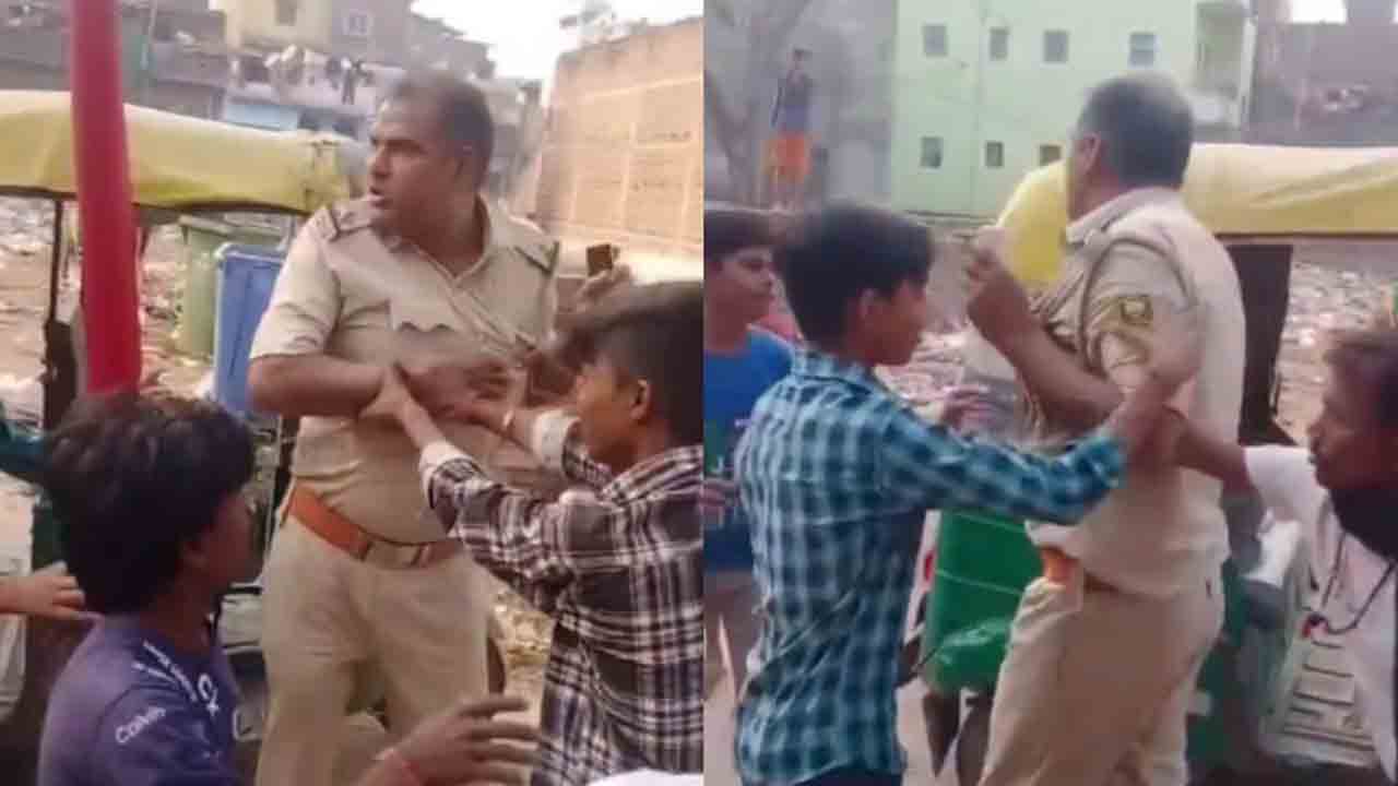 Drunk Cop Beaten By Mob | బాలిక పట్ల అసభ్యంగా ప్రవర్తించిన పోలీస్‌.. పట్టుకుని కొట్టిన జనం