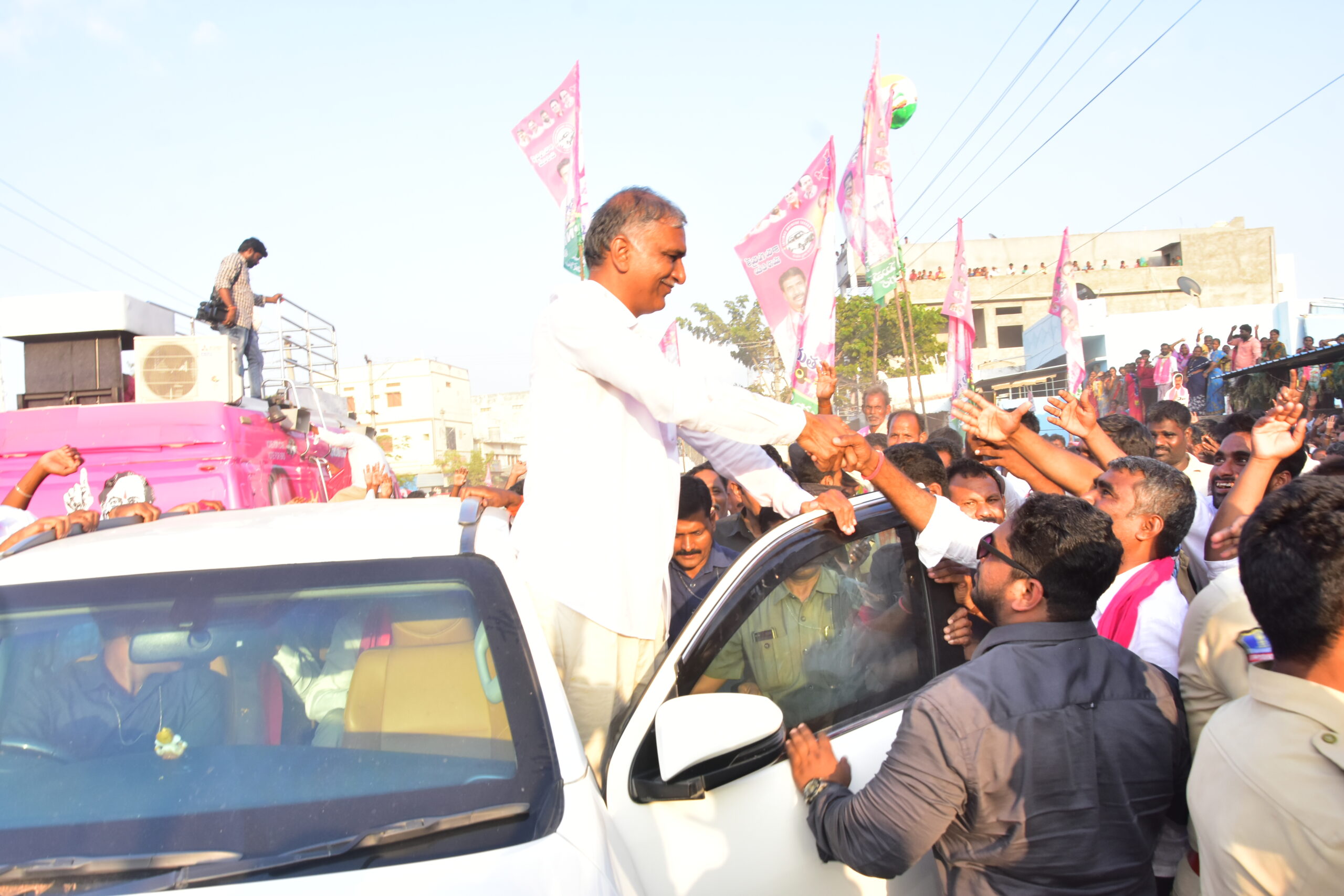 Harish Rao Participating In Road Show At Maddur, Kodangal Constituency