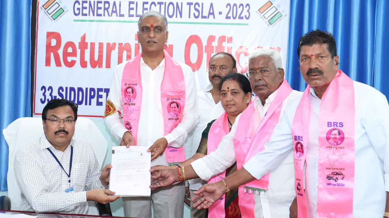 Minister Harish Rao | సిద్దిపేటలో నామినేషన్‌ దాఖలు చేసిన మంత్రి హరీశ్‌ రావు