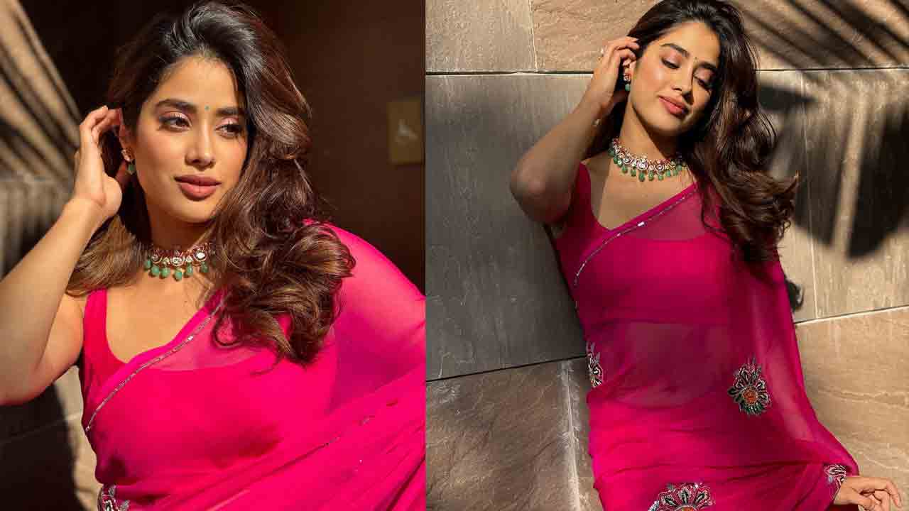 Janhvi Kapoor | గుచ్చే గులాబీలాగా.. పింక్ శారీలో జాన్వీకపూర్ సోయగానికి ఫిదా అవ్వాల్సిందే