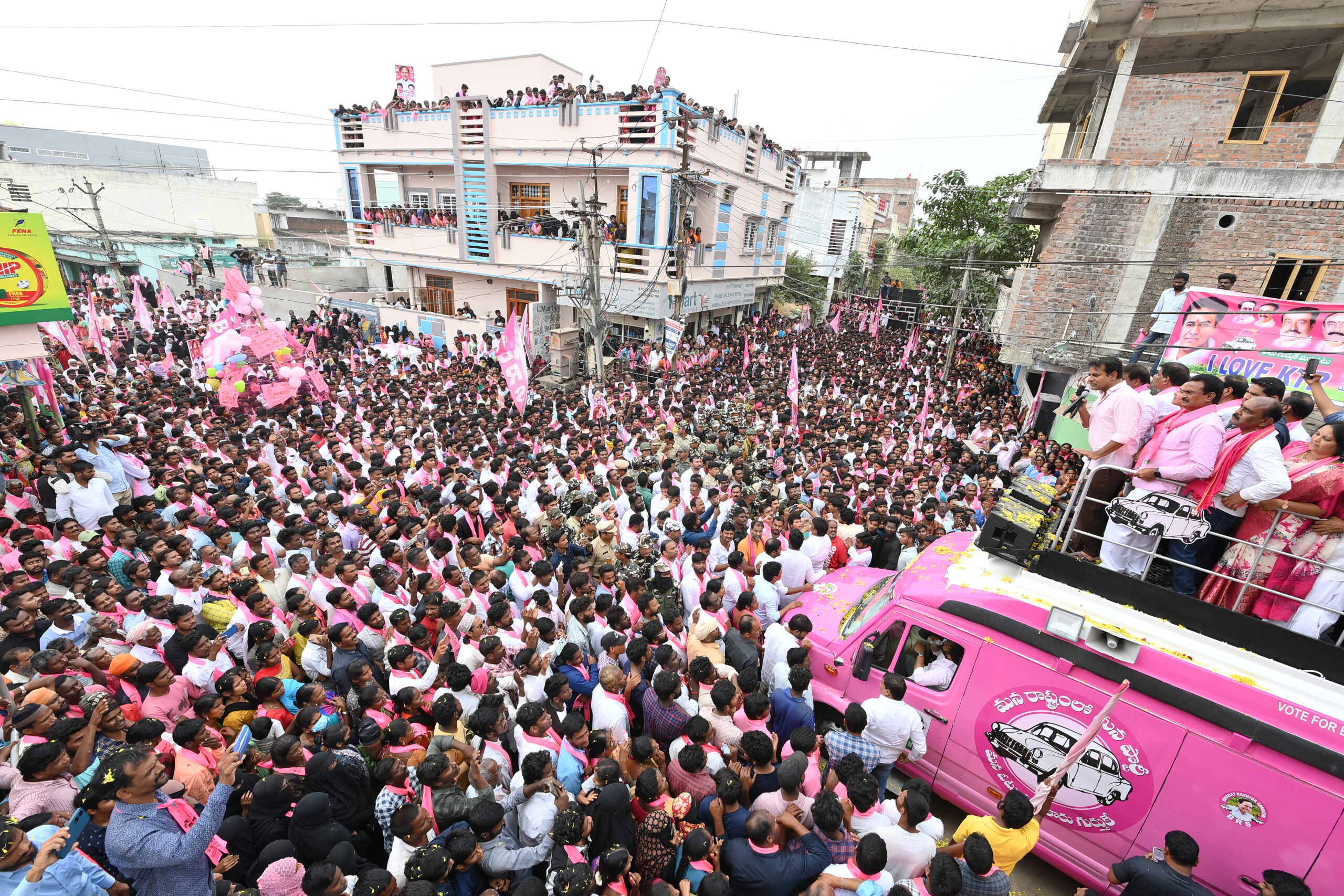 Ktr Participating In Road Show At Kamareddy