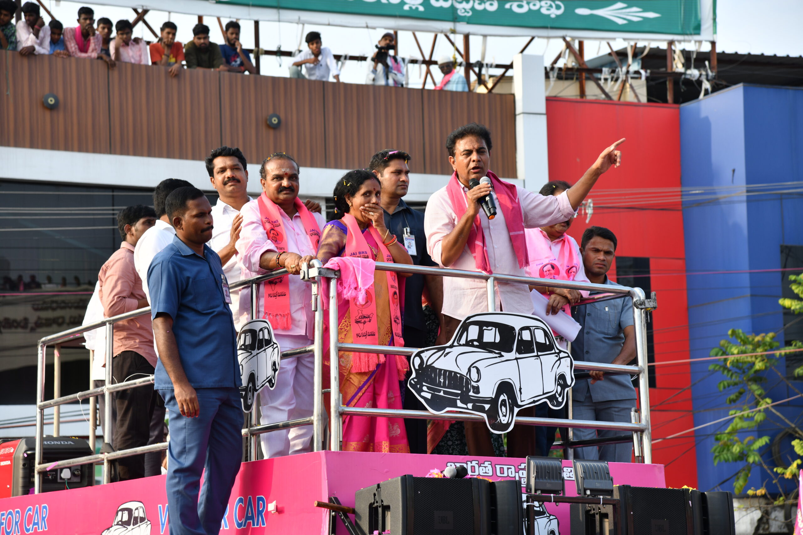 Ktr Participating In Road Show At Rajanna Sircilla