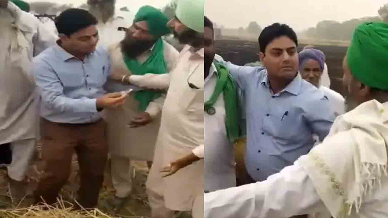 Stubble burning | అడ్డుకునేందుకు వచ్చిన అధికారితోనే పొలాల్లో వ్యర్థాలను తగులబెట్టించిన పంజాబ్‌ రైతులు.. Video