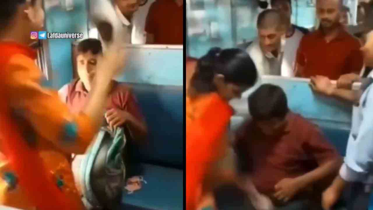 Watch: రైలులో మహిళను వేధించిన వ్యక్తి.. అతడి ప్రైవేట్‌ భాగాలపై చెప్పుతో కొట్టిన వీడియో వైరల్‌