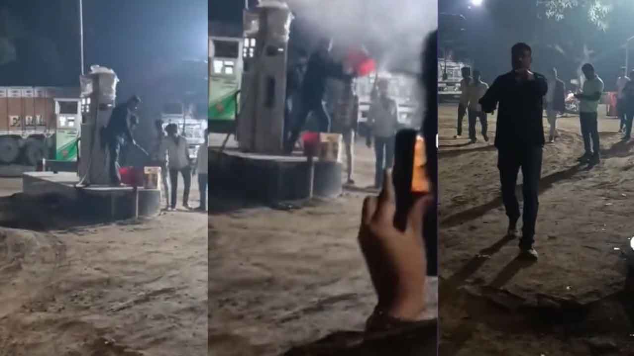 పోలీసుపై జేడీయూ నేత దాడి