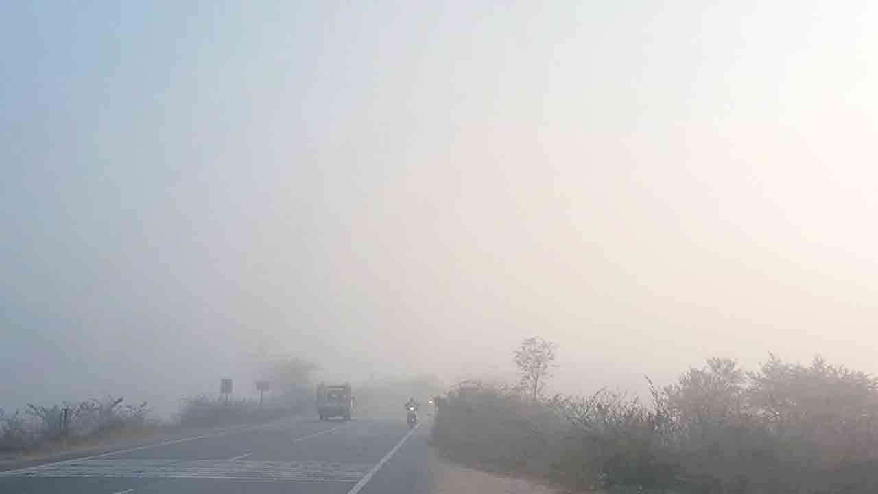 పెద్దవాగు పరిసరాల్లో పొగమంచు