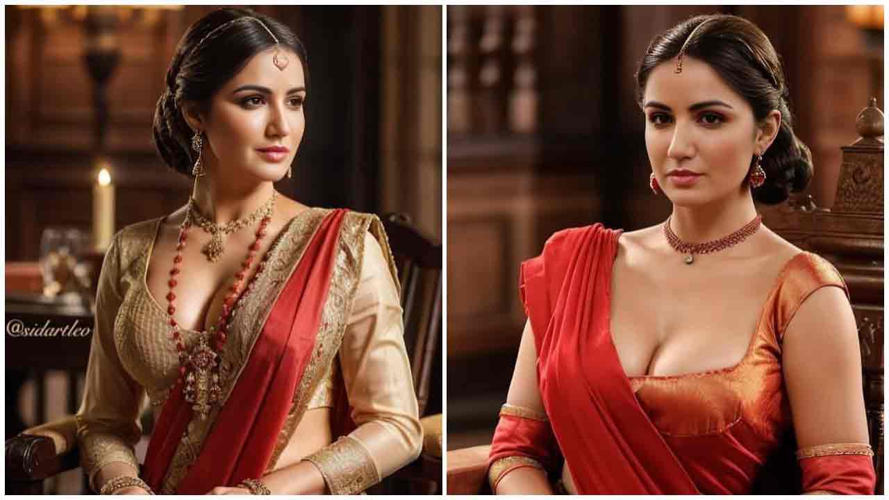 Amy Aela | చెంగావి రంగు చీరలో కైపెక్కిస్తున్న అమీ ఏలా..