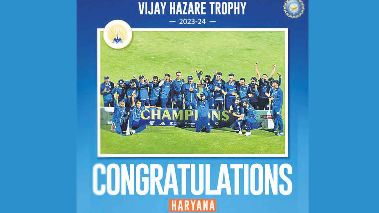 Vijay Hazare Trophy | విజయ్‌ హజారే ట్రోఫీ హర్యానాదే.. ఫైనల్లో రాజస్థాన్‌పై ఘనవిజయం