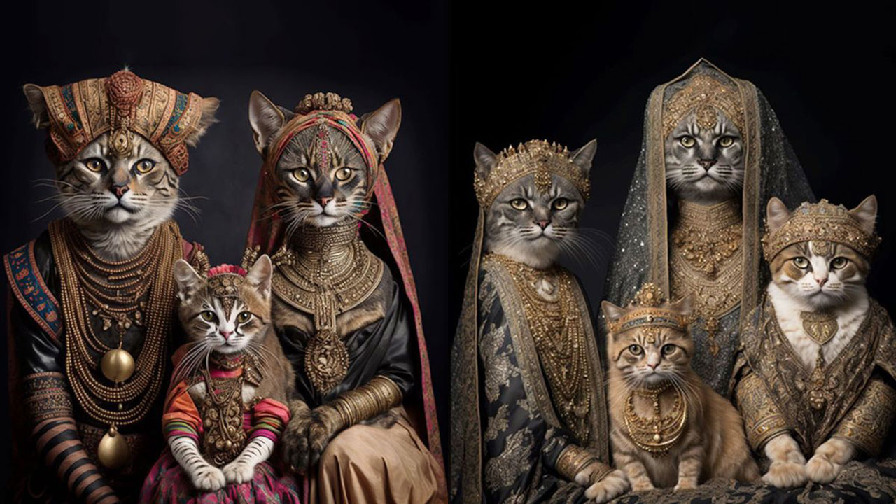AI Funny Images | పిల్లులు మహారాజులు, మహారాణులు అయితే.. ఆకట్టుకుంటున్న ఏఐ చిత్రాలు!