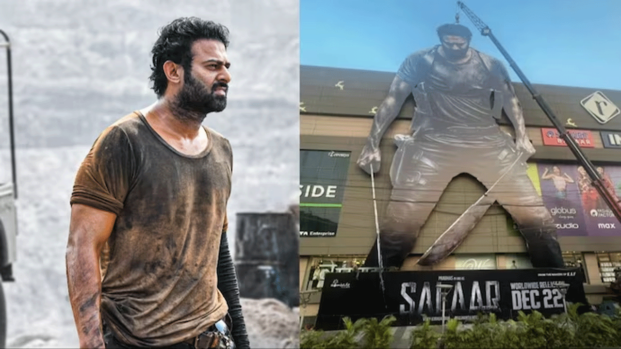 Viral Pic : పీక్స్‌లో స‌లార్ ఫీవ‌ర్ : ముంబైలో ప్ర‌భాస్ భారీ క‌టౌట్‌