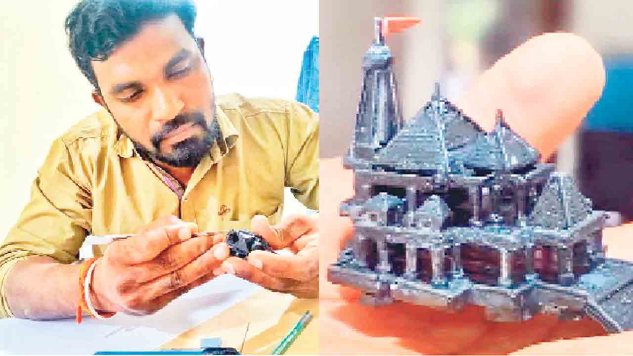 పెన్సిల్‌లిడ్స్‌తో రామమందిరం