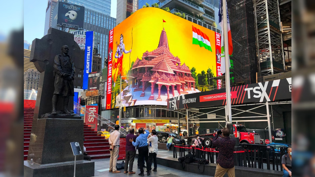 Ram Mandir | టైమ్ స్క్వేర్‌లో అయోధ్య రామయ్య ఆలయ ప్రారంభోత్సవం లైవ్..!