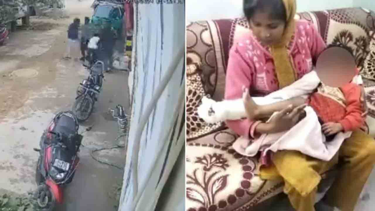 Pitbull Attacks Baby Girl | తాత ఒడిలోని మనుమరాలిపై పిట్‌బుల్‌ దాడి.. వీడియో వైరల్‌
