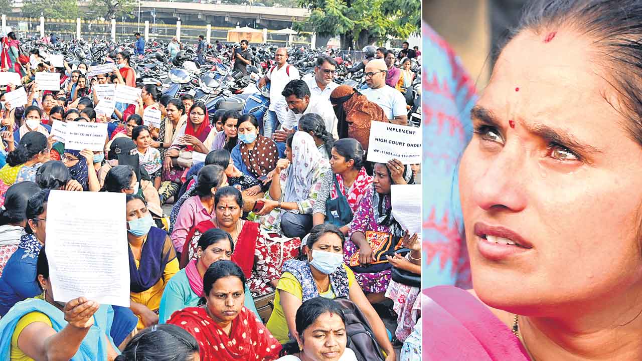 Staff Nurse | సీఎం రావాలి.. న్యాయం చేయాలి.. సచివాలయం వద్ద నినాదాలతో హోరెత్తించిన 317 జీవో ప్రభావిత స్టాఫ్‌ నర్సులు