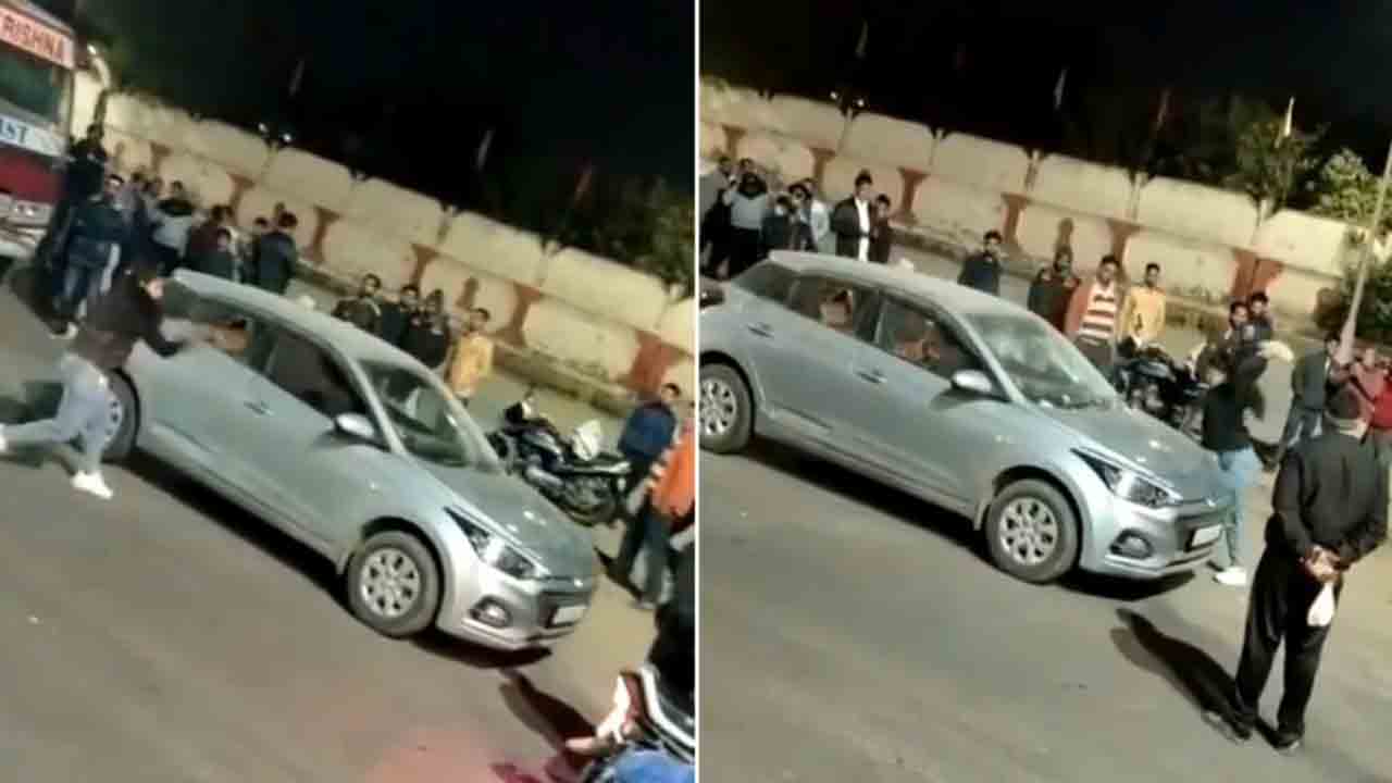 Watch: కారు అద్దాలు పగులగొట్టి ధ్వంసం చేసిన యువతి.. వీడియో వైరల్‌