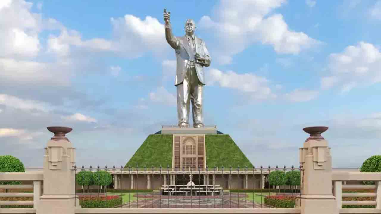 Ambedkar Statue | విజయవాడ అంబేద్కర్‌ విగ్రహం విశేషాలు ఇవే .. ఆకట్టుకున్న లేజర్‌ షో