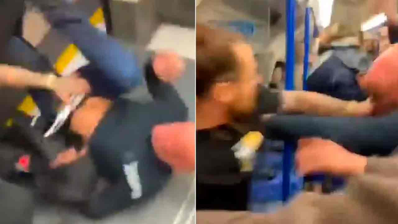 London Train: లండ‌న్ మెట్రోరైలులో పంచ్‌లు విసురుకున్న ప్యాసింజెర్లు.. వీడియో